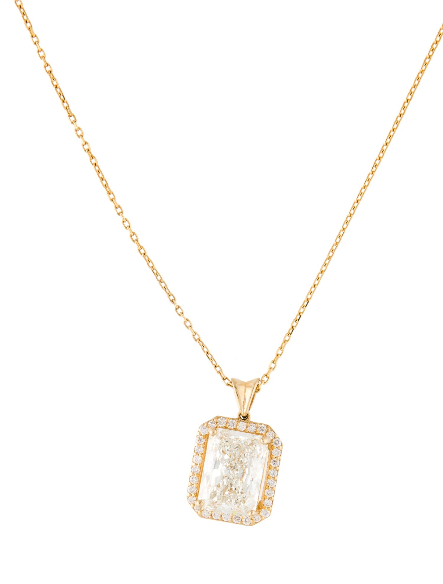 Necklace 14K 3.35ctw Lab-Grown Diamond Halo Set Pendant