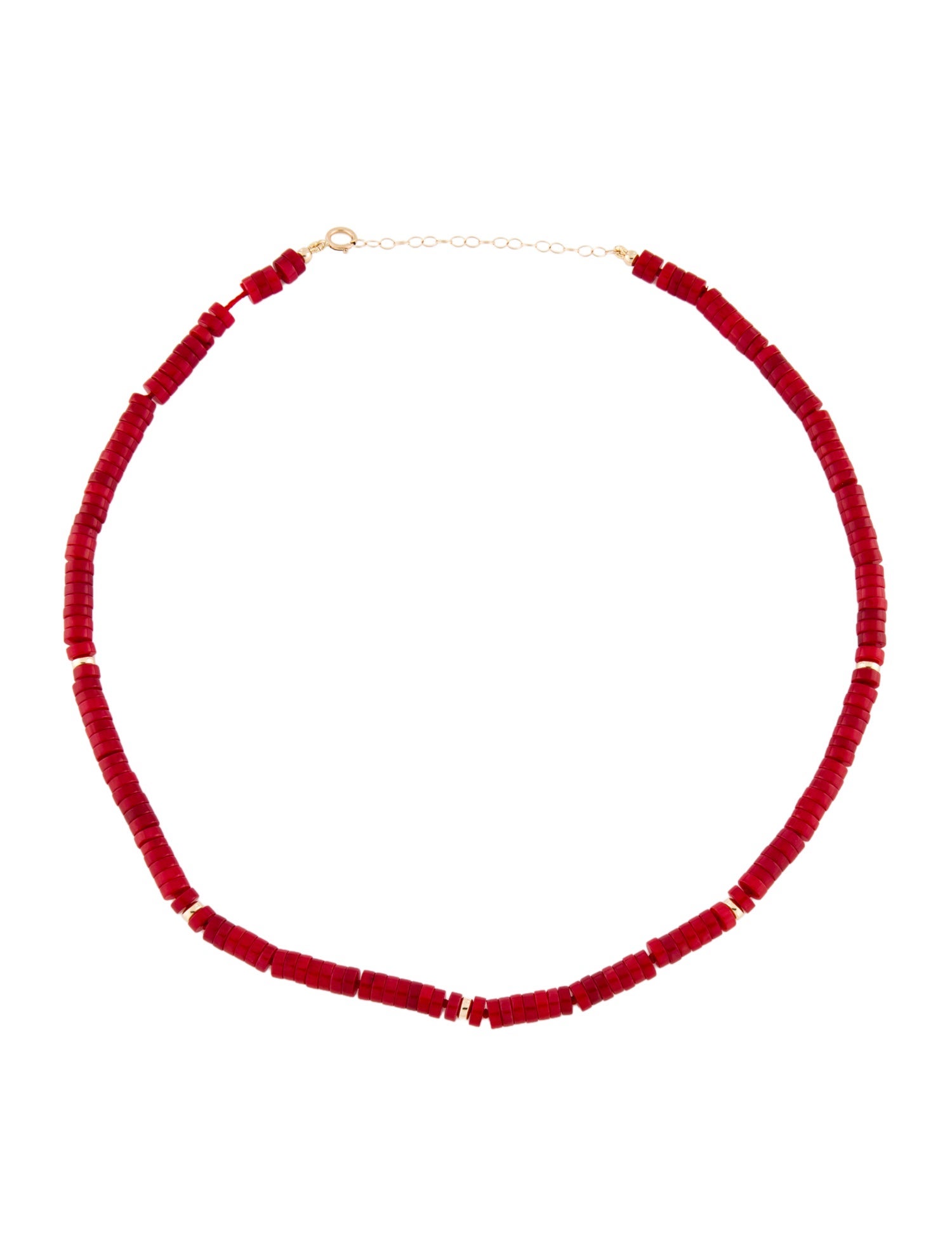 Necklace 14K Dyed Coral Bead Strand Necklace