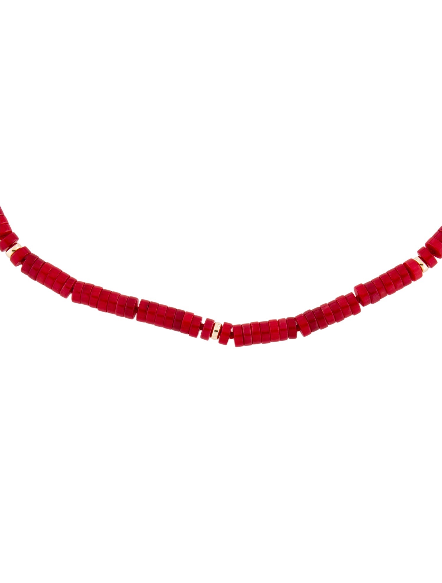 Necklace 14K Dyed Coral Bead Strand Necklace