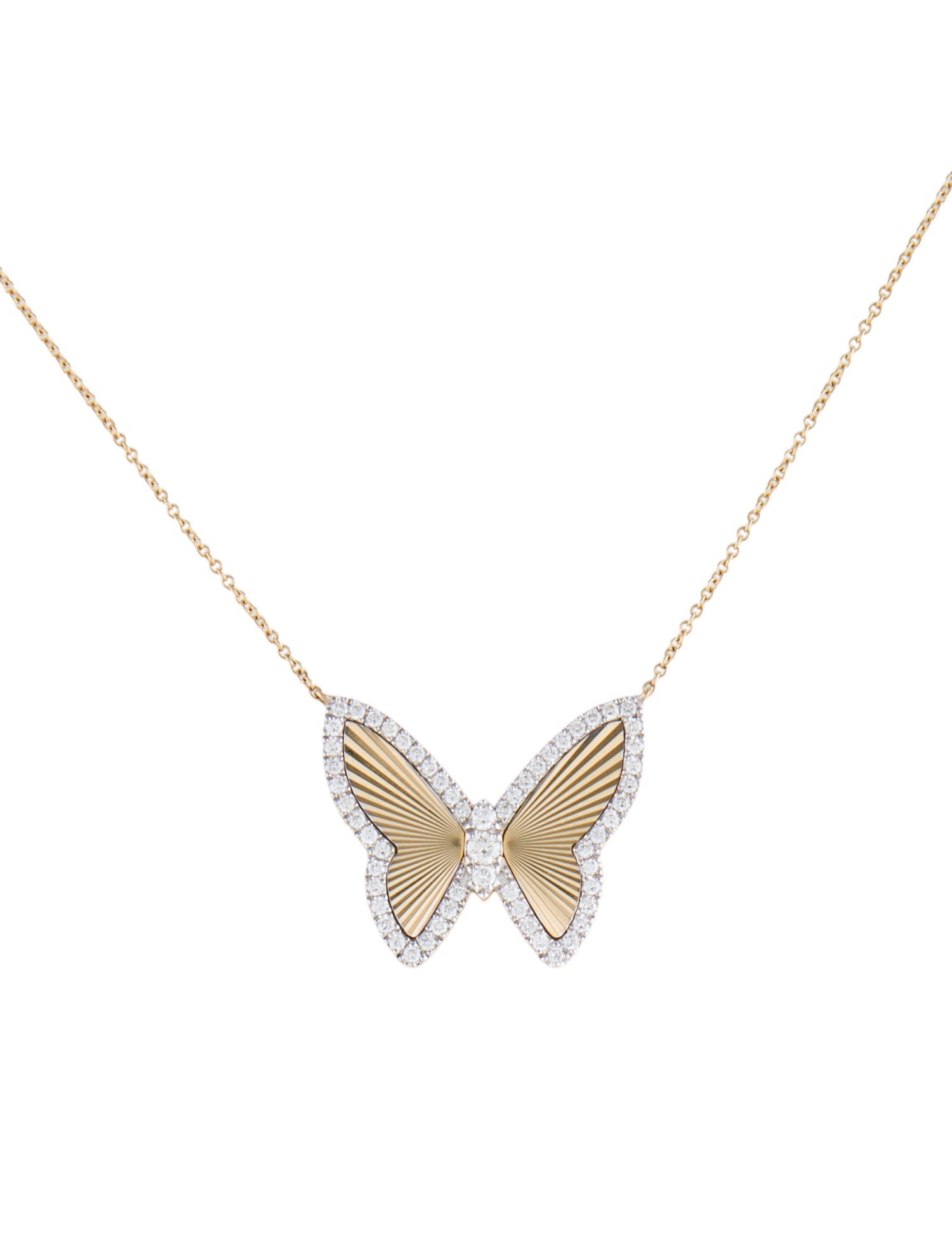 Necklace 14K Diamond Butterfly Pendant Necklace