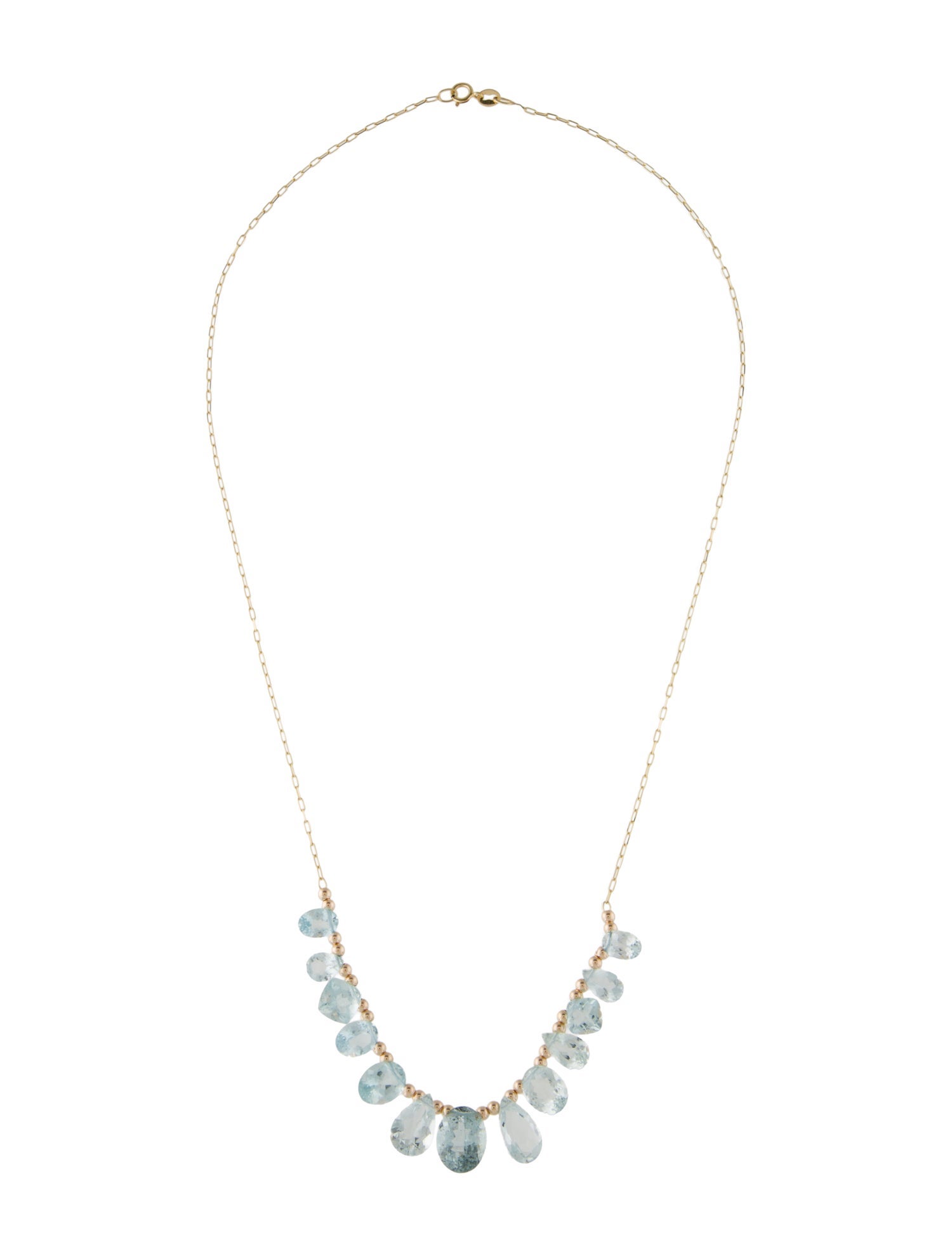 Necklace 14K Aquamarine Pendant Necklace