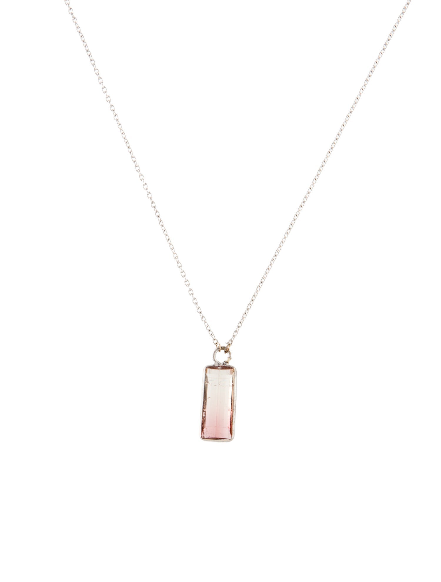 Necklace 18K 1.66ct Parti-Colored Tourmaline Pendant Necklace