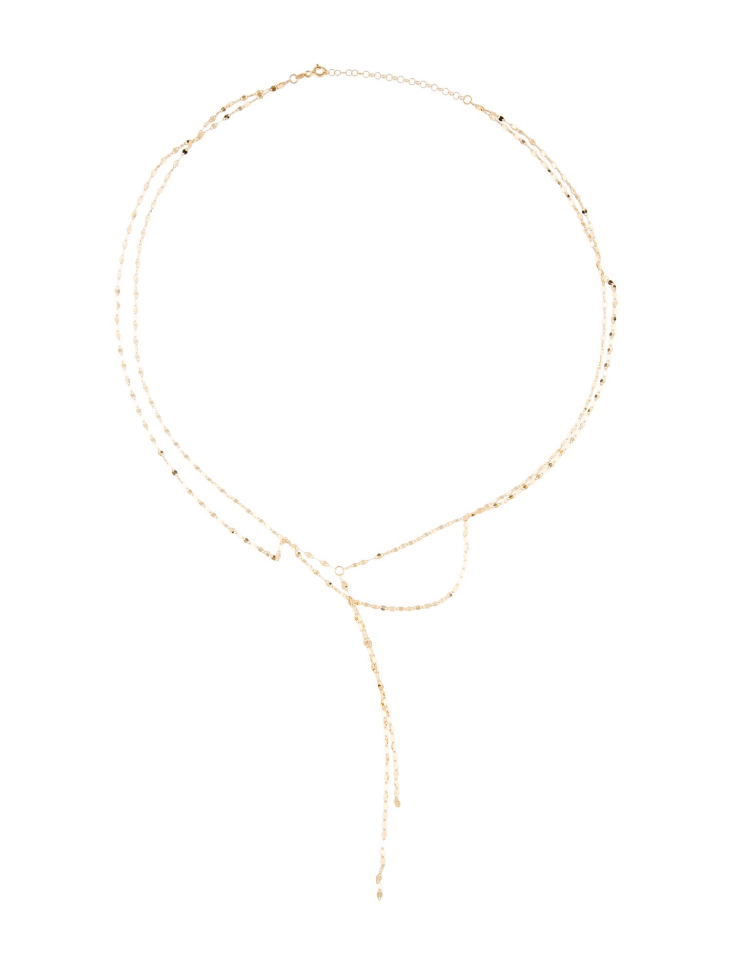 Necklace 14K Double Strand Lavalier