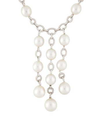 Necklace J. Stella 18K Pearl & Diamond Lavalier Necklace