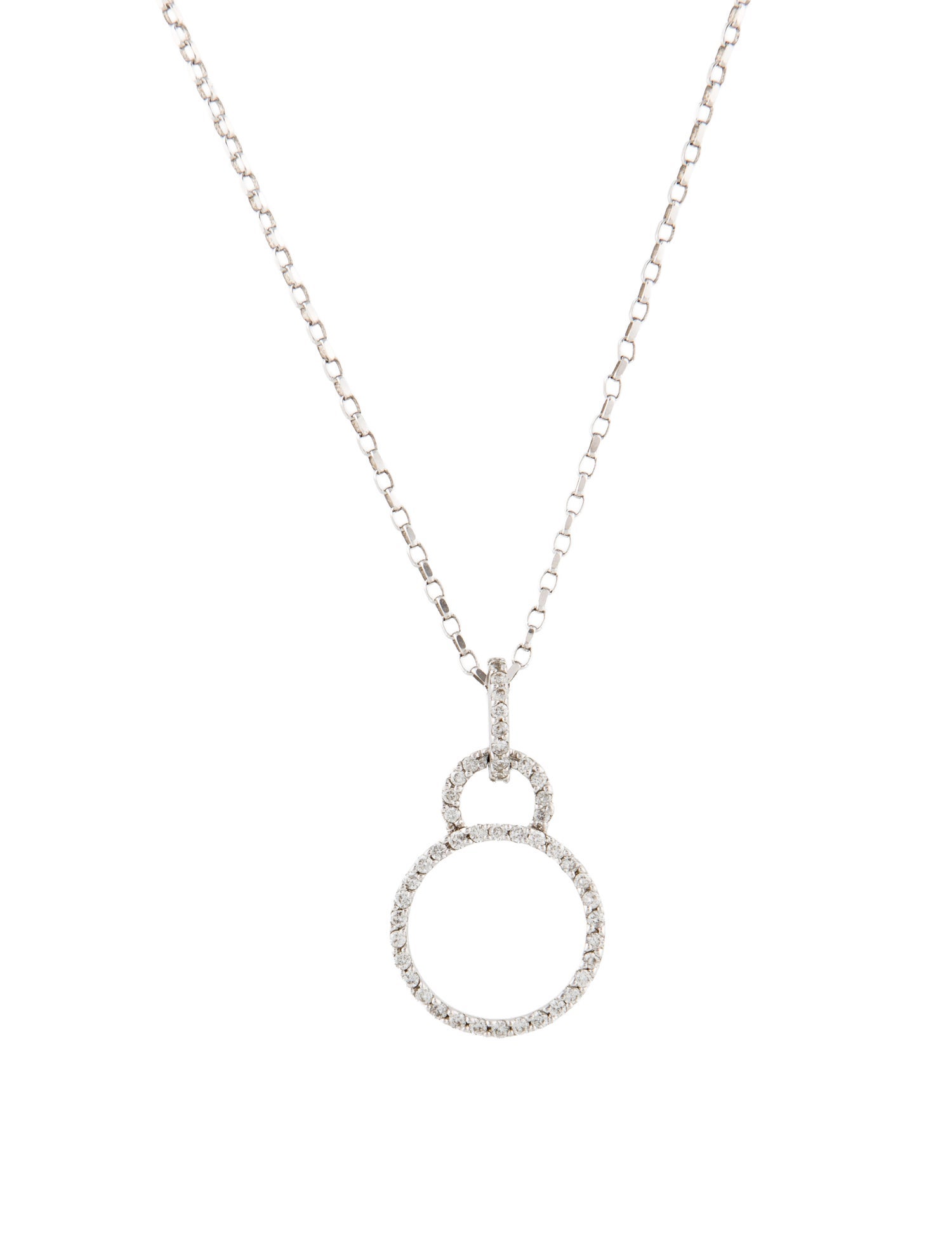 Necklace 14K Diamond Circle Pendant Necklace