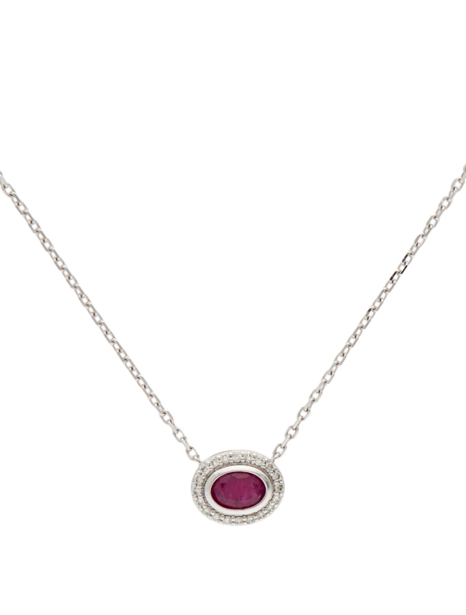 Necklace 14K Ruby & Diamond Pendant