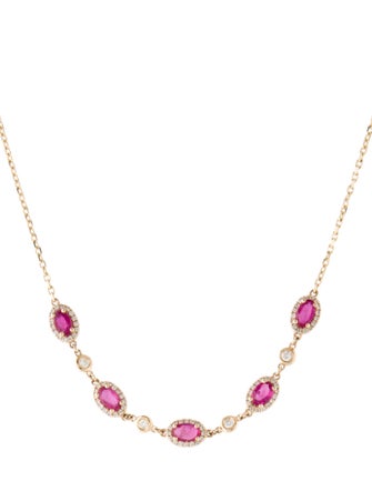 Necklace 14K 1.44ctw Ruby & Diamond Necklace