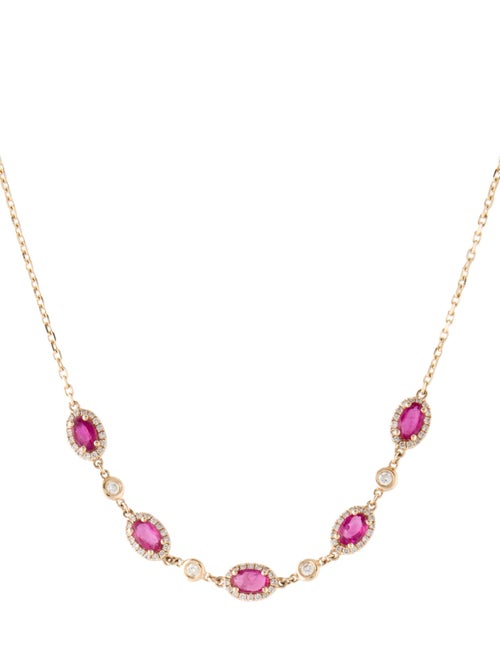 Necklace 14K 1.44ctw Ruby & Diamond Necklace