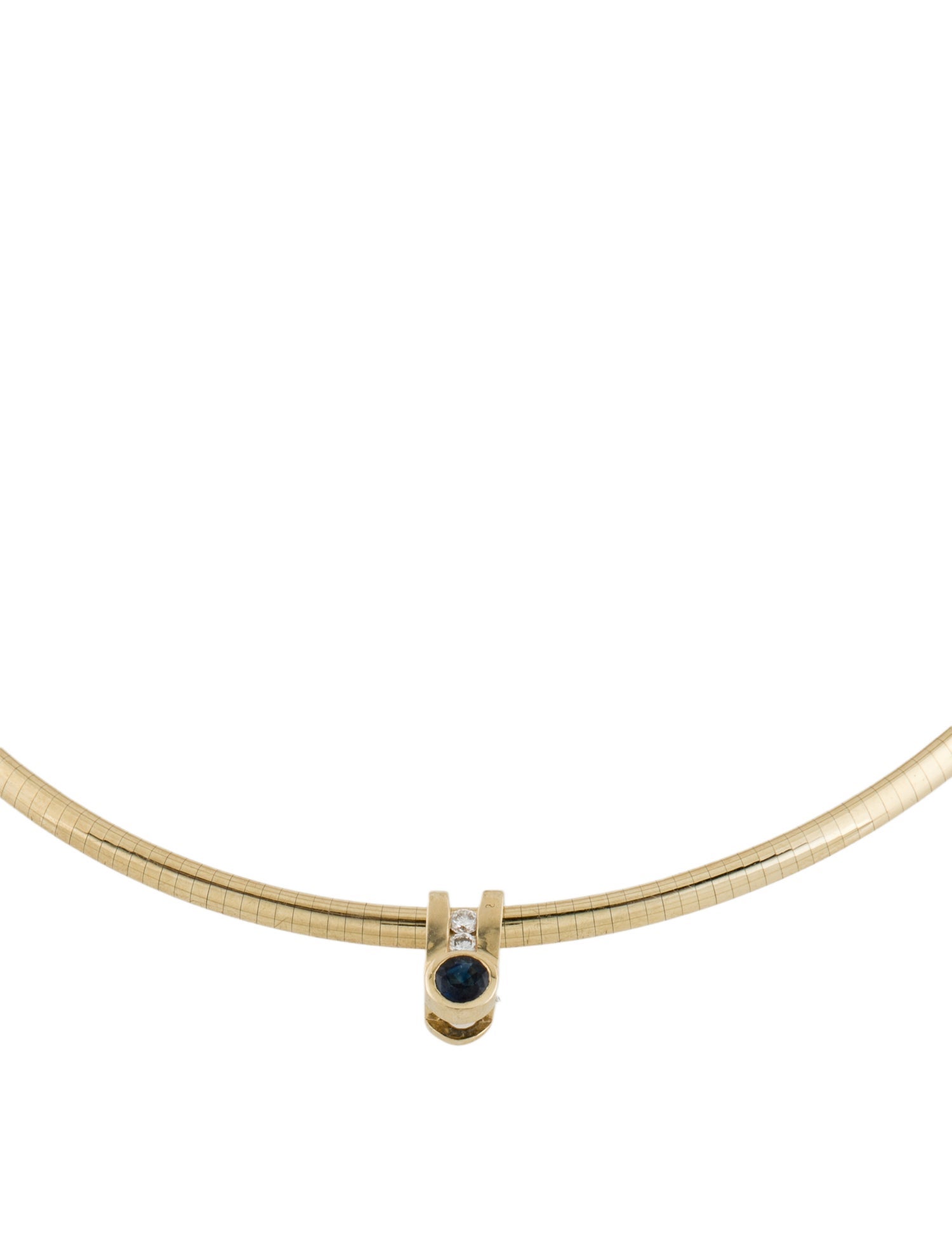 Necklace 14K Sapphire & Diamond Slide Pendant