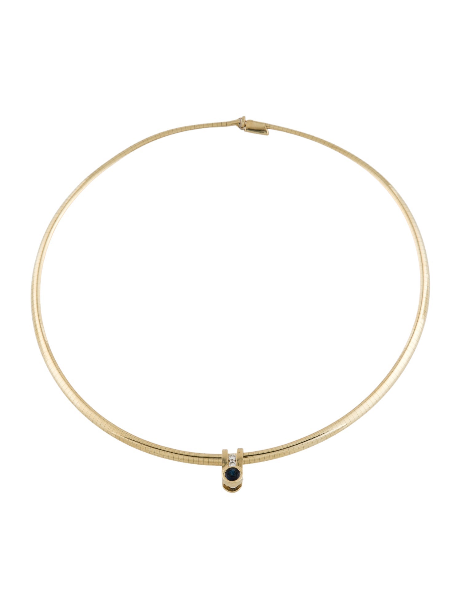 Necklace 14K Sapphire & Diamond Slide Pendant