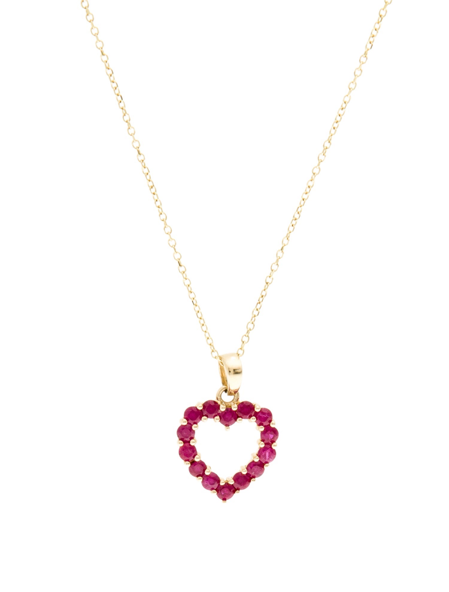 Necklace 10K Ruby Heart Pendant