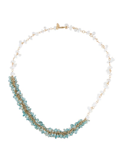Necklace 14K Zircon & Quartz Beaded Necklace
