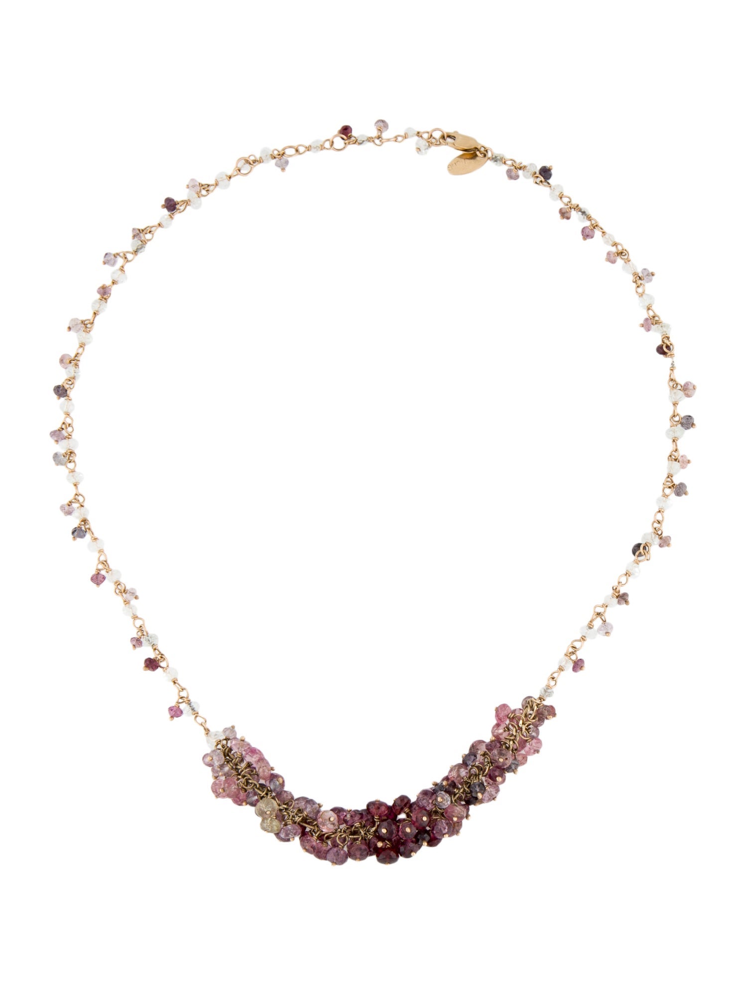 Necklace 14K Multistone Bead