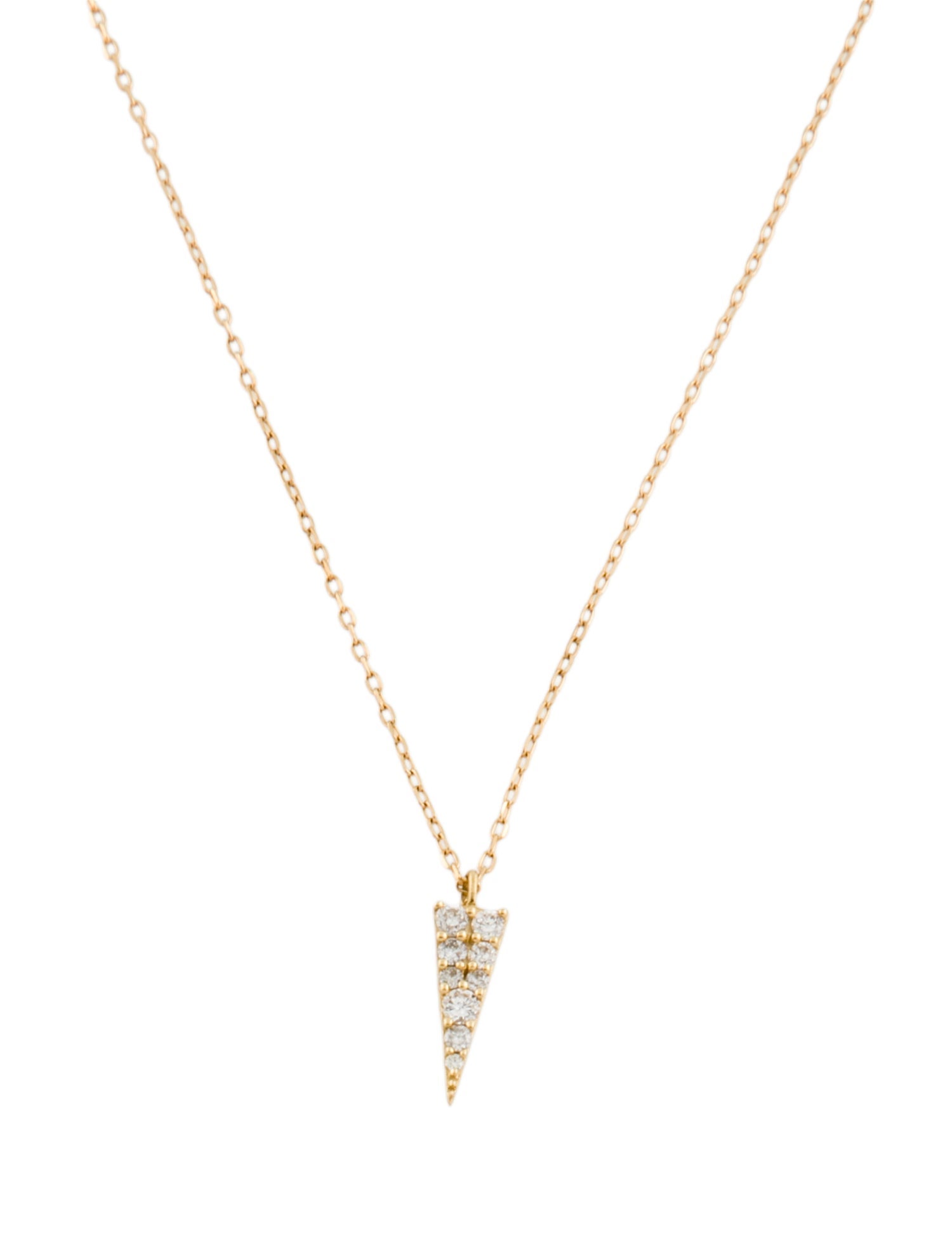 Necklace 18K Diamond Triangle Pendant Necklace