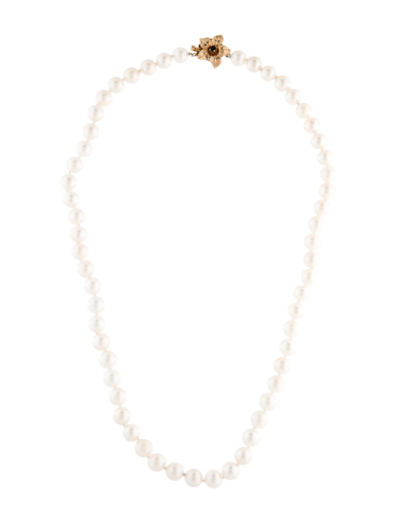 Necklace 14K Pearl & Sapphire Strand Necklace