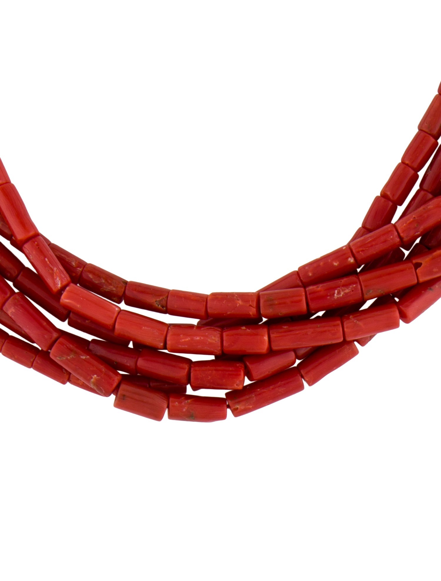 Necklace 18K Coral Multistrand Bead