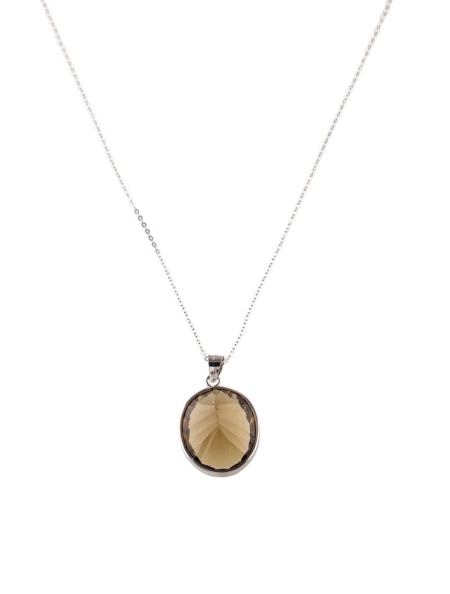 Necklace 14K Smoky Quartz Pendant Necklace