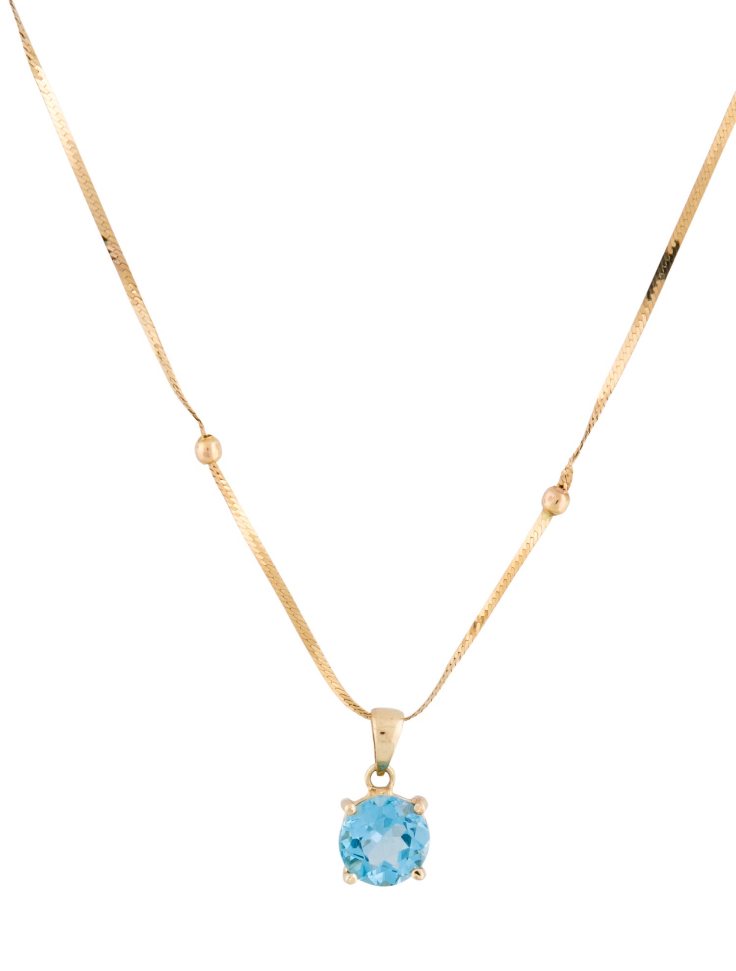 Necklace 14K Topaz Pendant Necklace