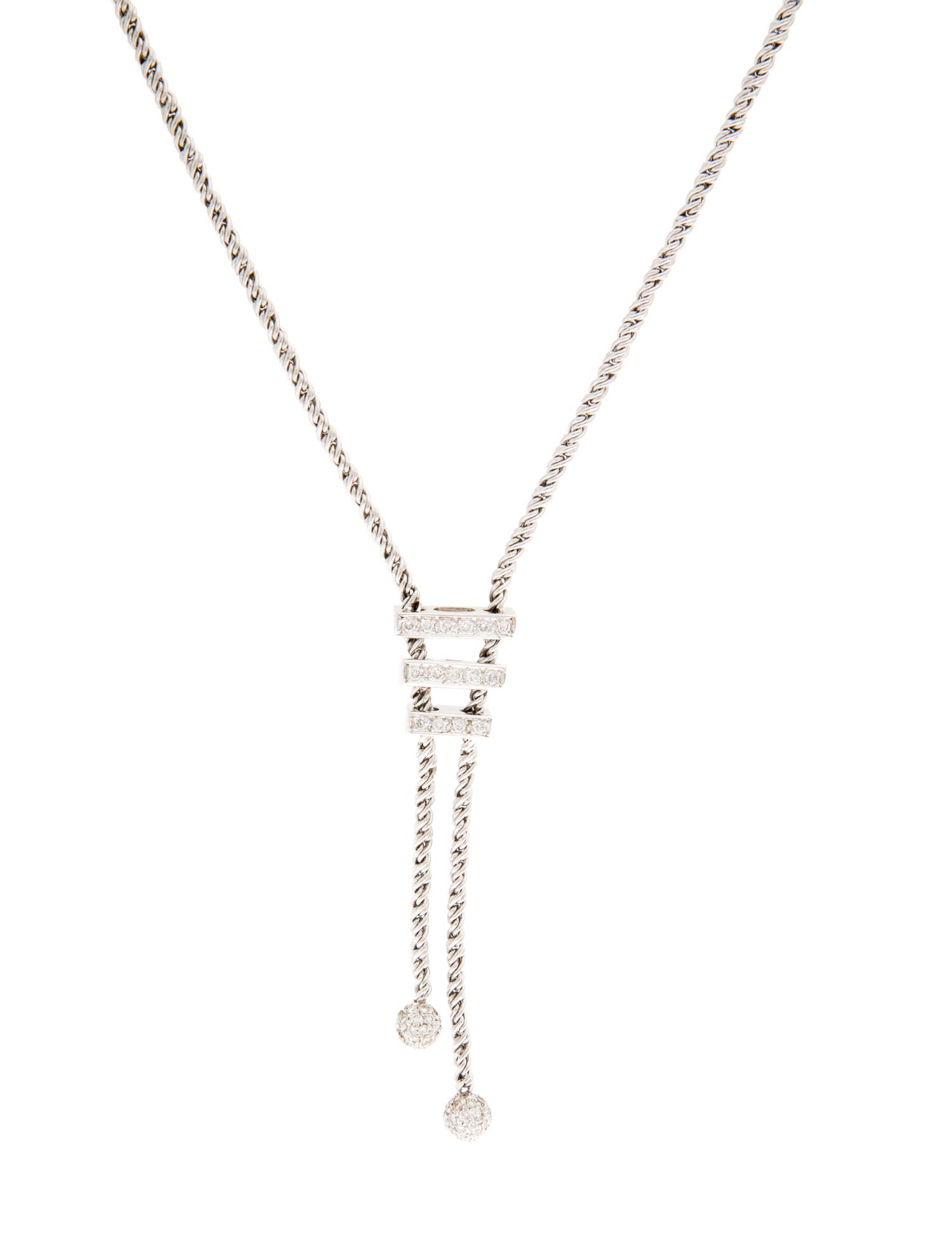 Necklace 18K 1.27ctw Diamond Lavalier Necklace
