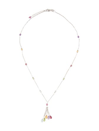 Necklace 14K Multistone Lavalier Necklace