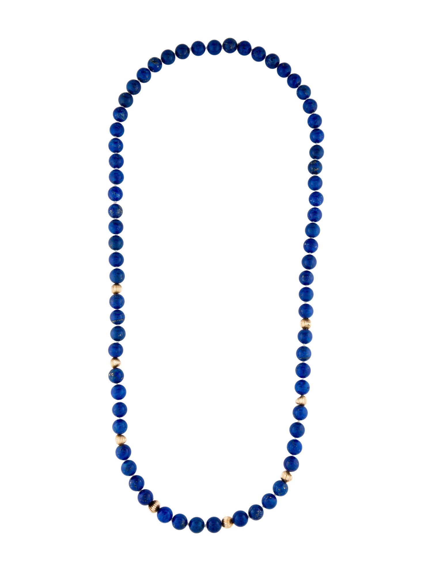 Necklace 14K & Lapis Lazuli Slip-On Bead Strand Necklace