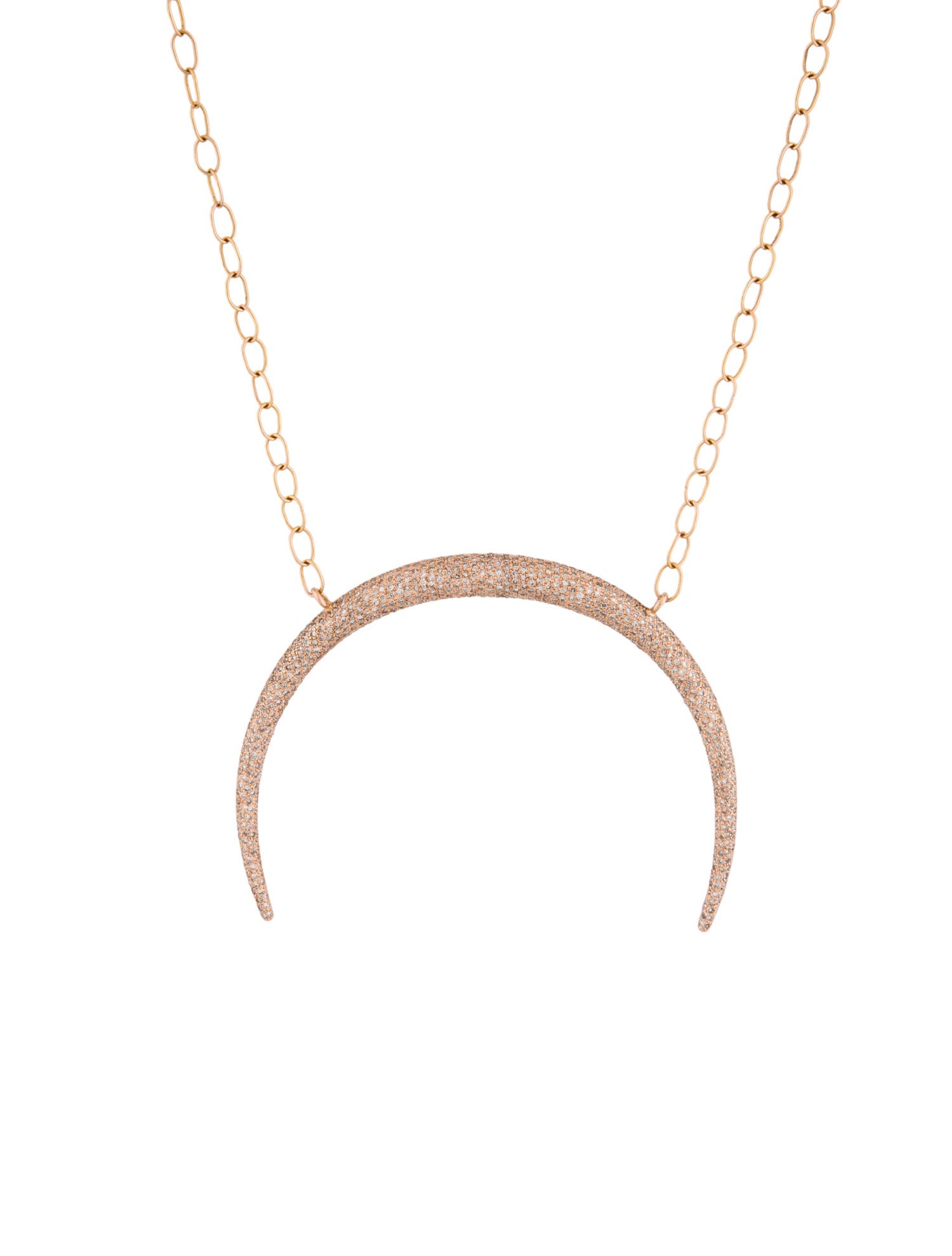 Necklace 14K 1.26ctw Diamond Crescent Pendant