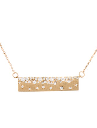 Necklace 14K Diamond Pavé Bar Pendant