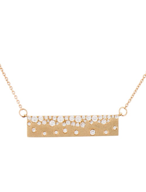 Necklace 14K Diamond Pavé Bar Pendant