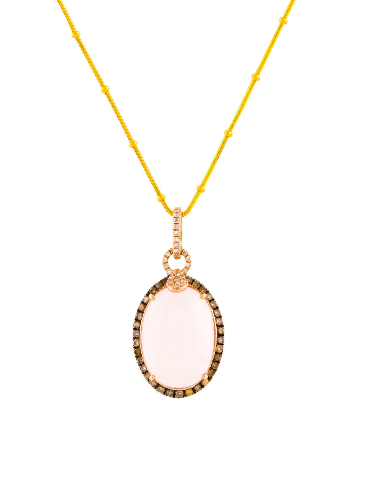 Effy Jewelry 14K 3.35ctw Rose Quartz & Diamond Pendant w/14K Unbranded Chain