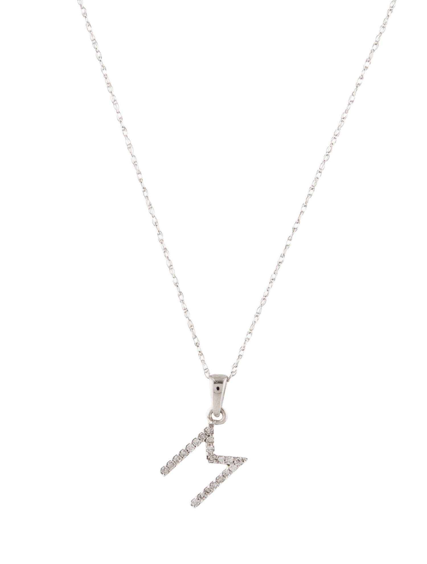 Necklace 14K Diamond Initial 'M' Pendant Necklace