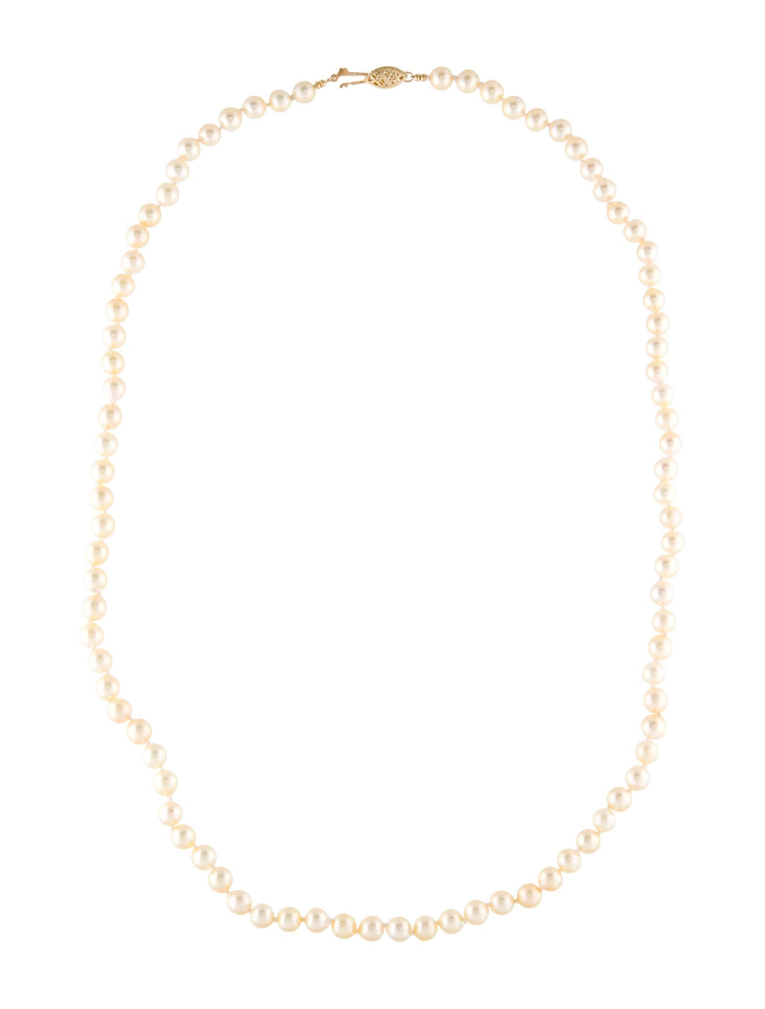 Necklace 14K Pearl Bead Strand Necklace