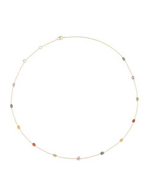 Jewelmak 14K 2.28 Multi-Color Sapphire Necklace