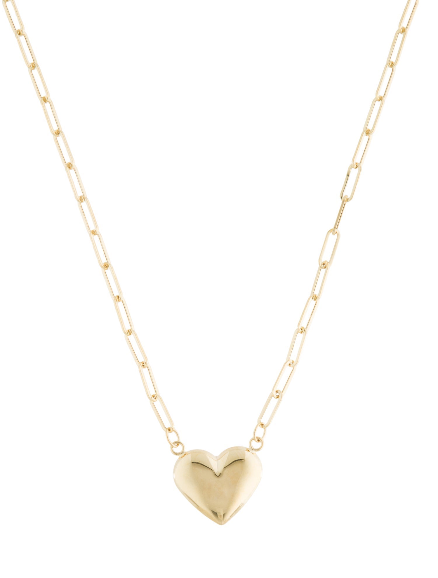 Necklace 14K Puffed Heart Pendant Necklace