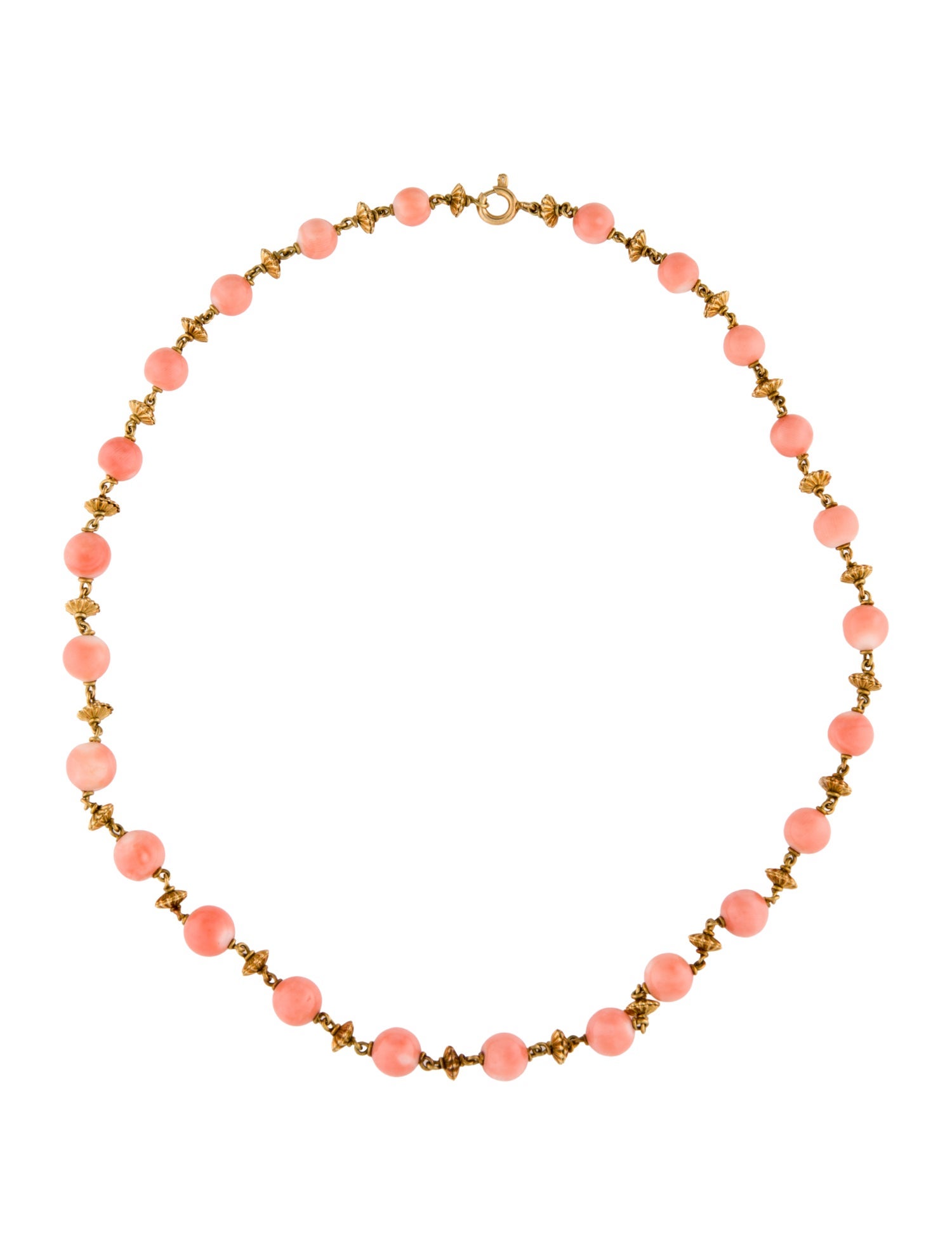 Necklace 18K Coral Bead Necklace