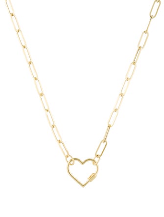 Necklace 14K Heart Carabiner Paperclip Chain Necklace