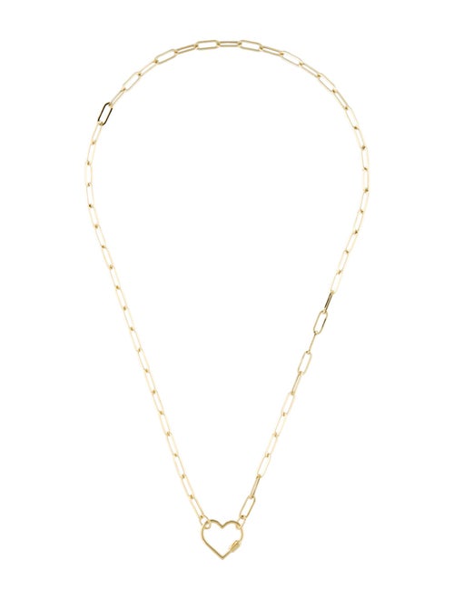 Necklace 14K Heart Carabiner Paperclip Chain Necklace