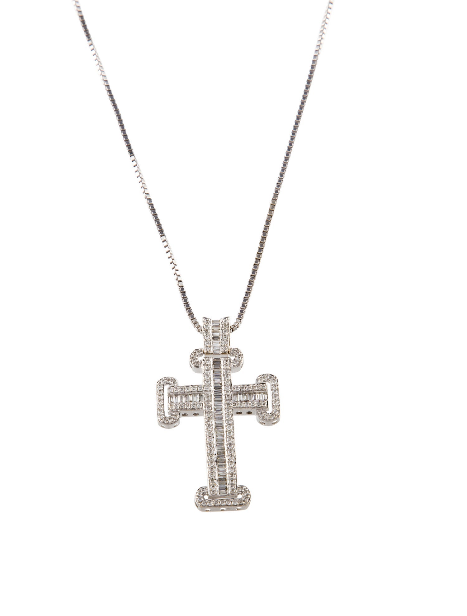 Necklace 18K 2.22ctw Diamond Cross Pendant Neckalce