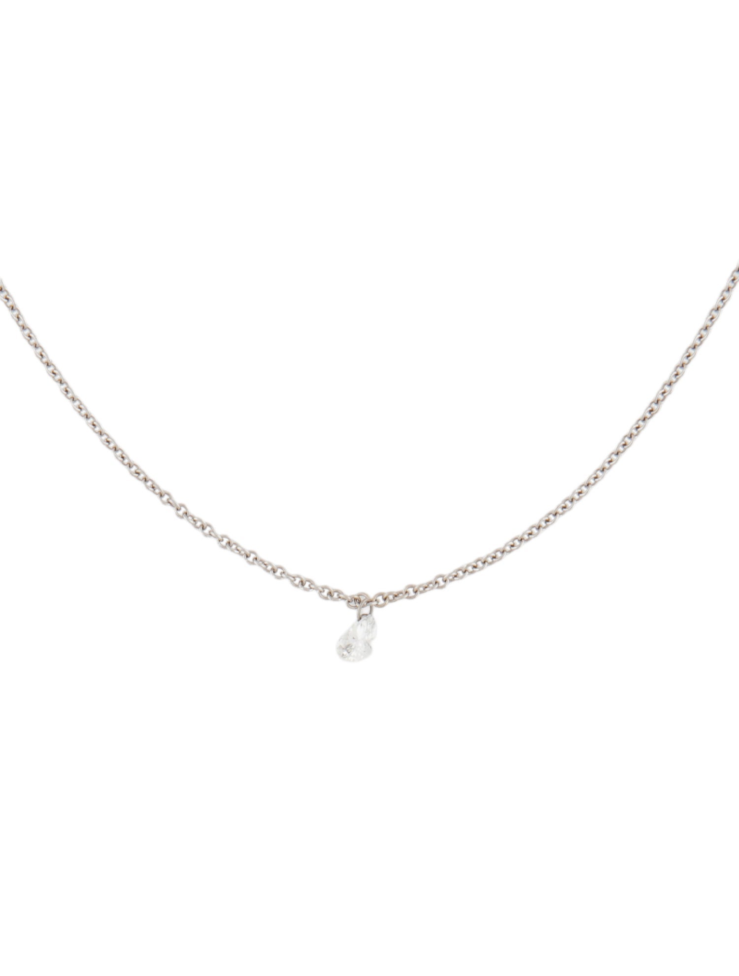 Necklace 18K Diamond Heart Solitaire Pendant Necklace