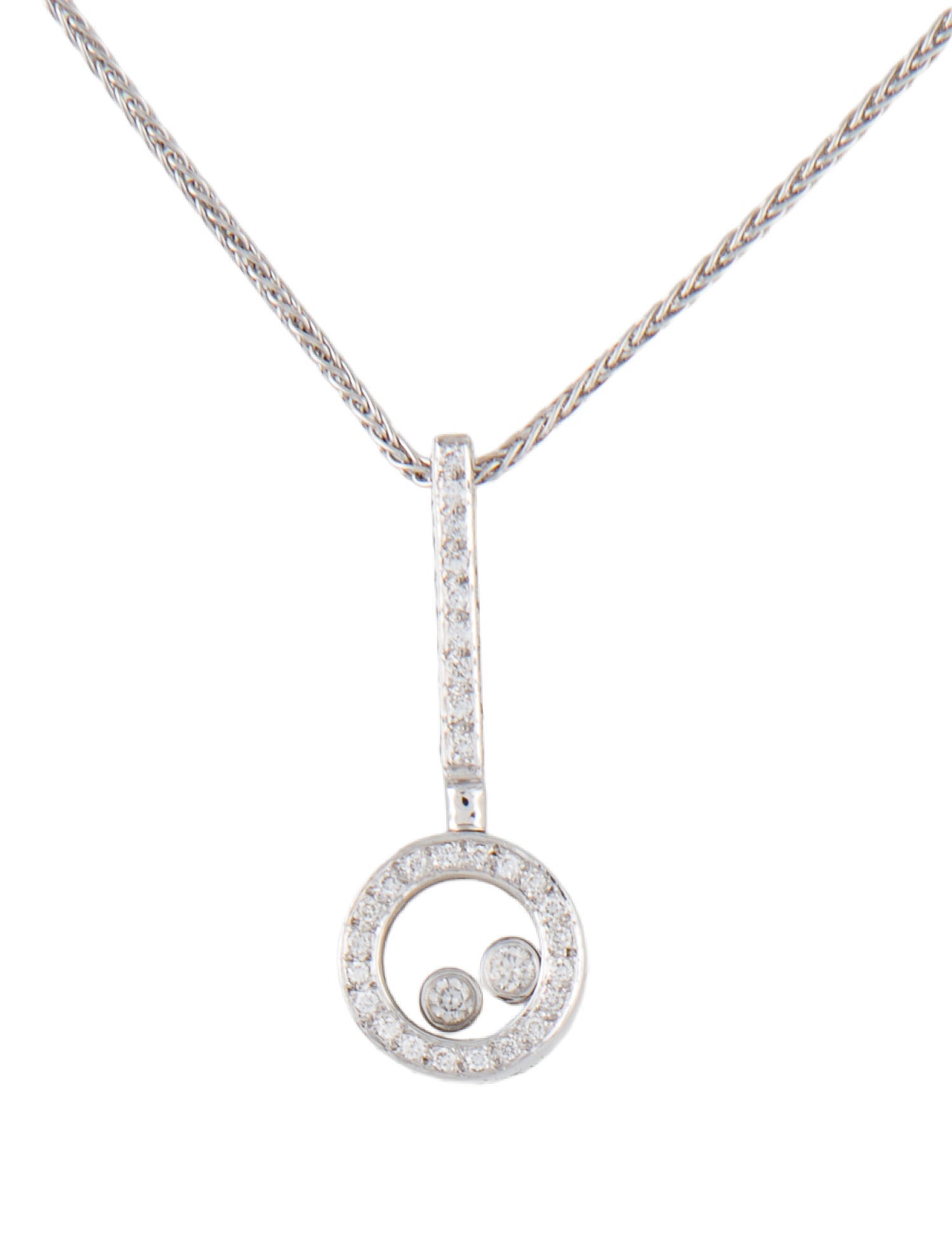 Necklace 18K Diamond Floating Pendant Necklace