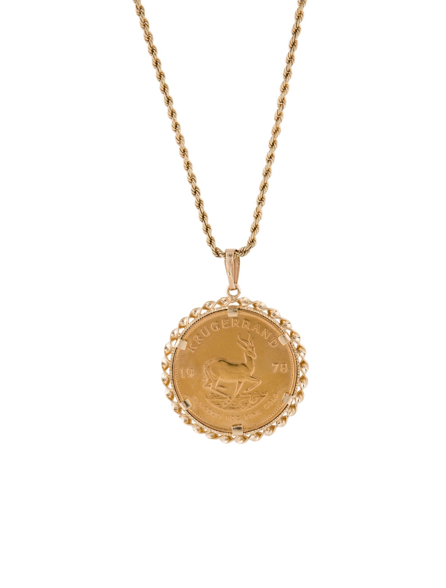 Necklace 14K Large Coin Pendant Necklace