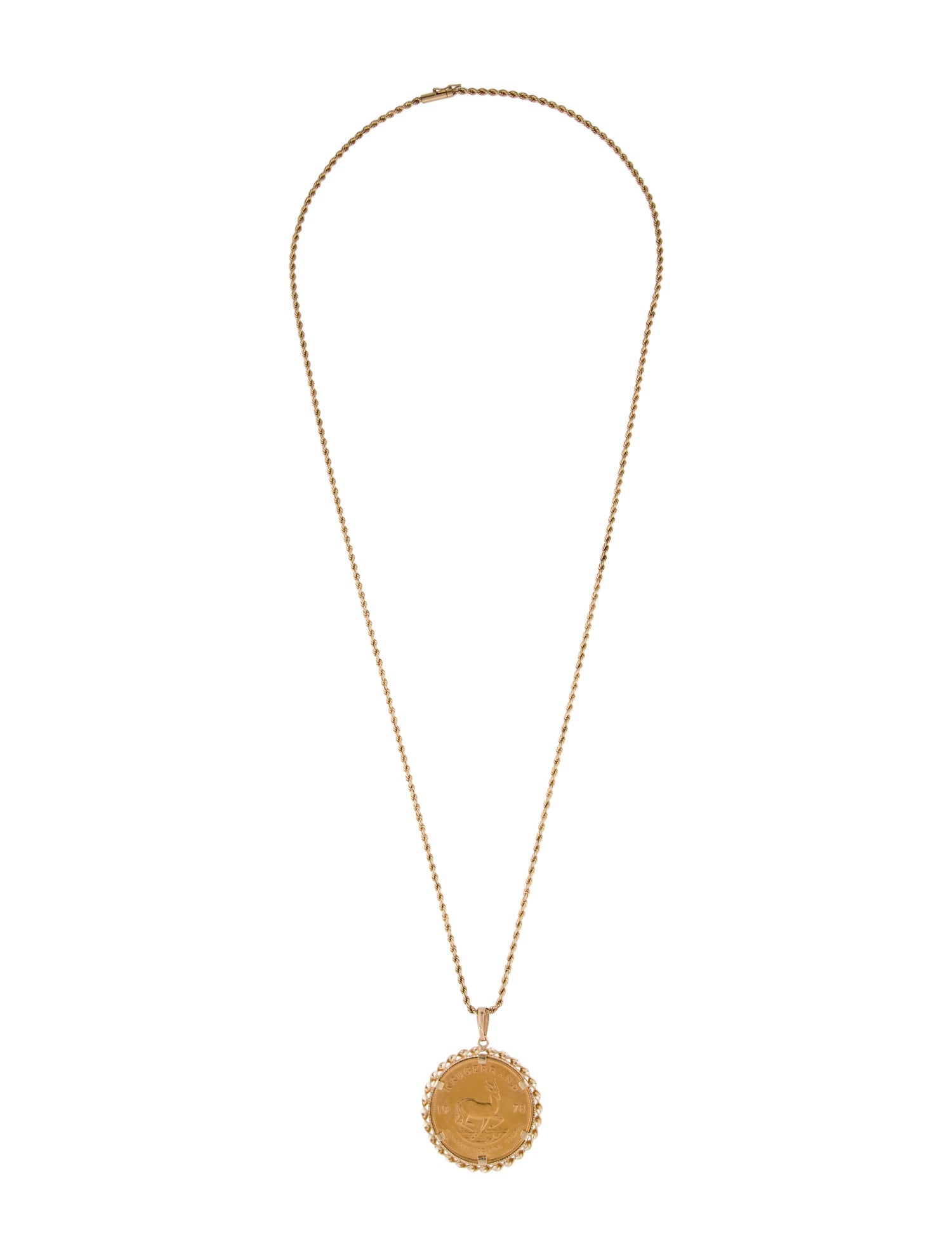 Necklace 14K Large Coin Pendant Necklace