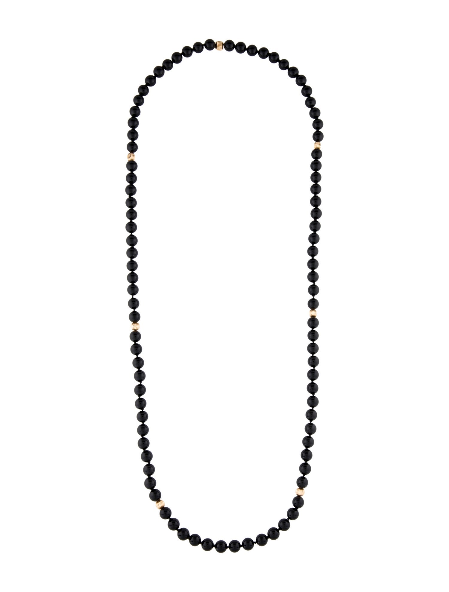 Necklace 14K Onyx Bead Strand Necklace