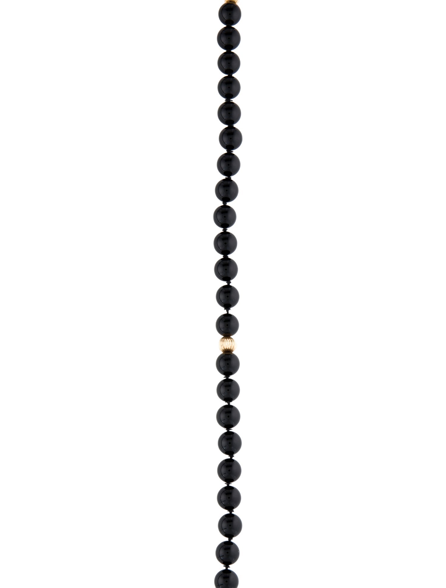 Necklace 14K Onyx Bead Strand Necklace