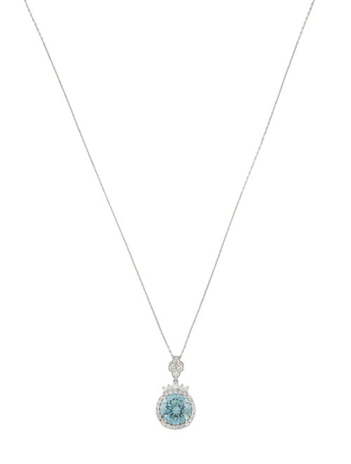 Necklace 14K 3.21ctw Lab-Grown Diamond Halo Pendant Necklace