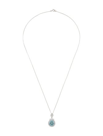 Necklace 14K 3.21ctw Lab-Grown Diamond Halo Pendant Necklace