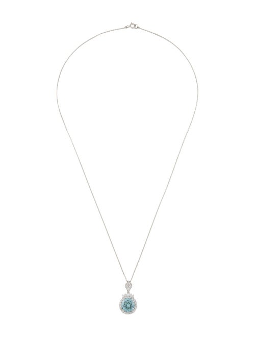 Necklace 14K 3.21ctw Lab-Grown Diamond Halo Pendant Necklace