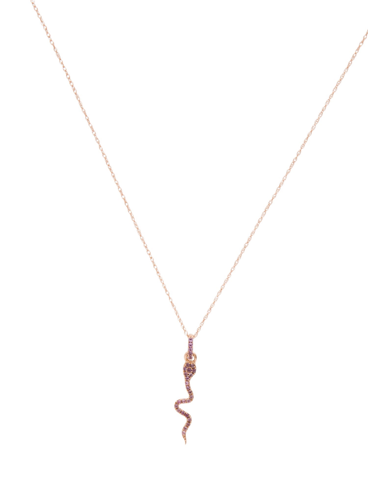 Necklace 14K Sapphire Snake Pendant Necklace