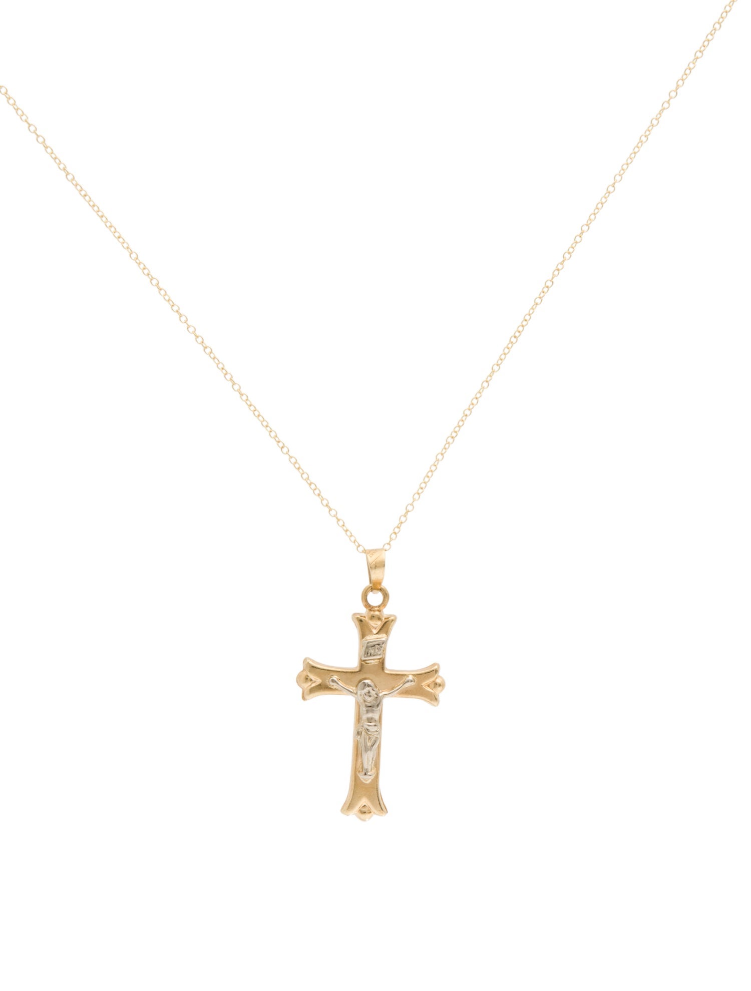 Necklace 14K Two-Tone Cross Pendant