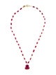 Necklace Faye Kim 18K Fracture Filled Ruby Beaded Pendant Necklace