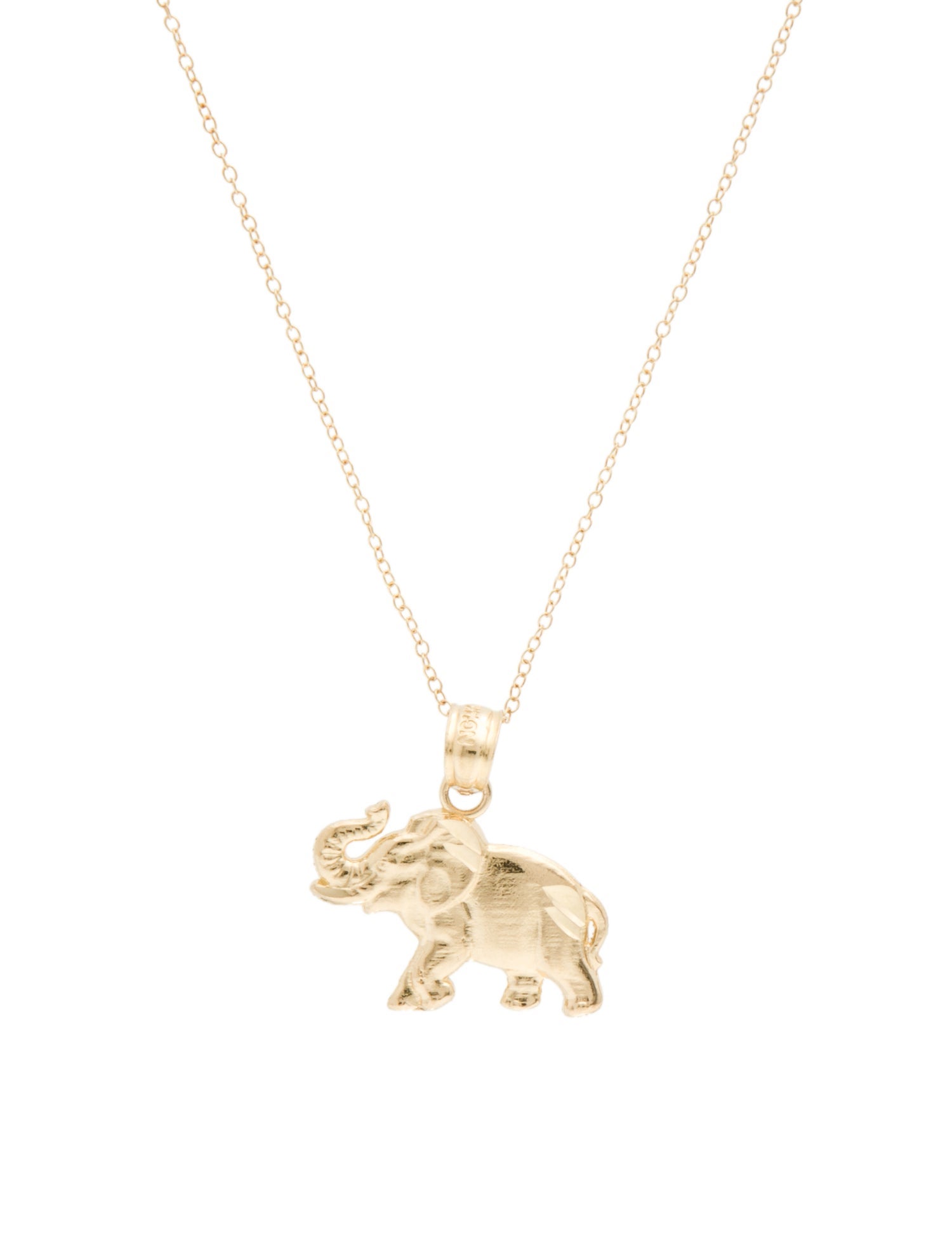 Necklace 14K Elephant Pendant Necklace